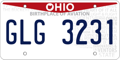 OH license plate GLG3231
