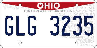 OH license plate GLG3235