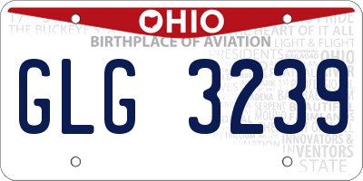 OH license plate GLG3239