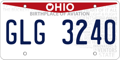 OH license plate GLG3240