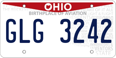 OH license plate GLG3242