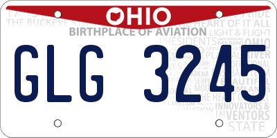 OH license plate GLG3245