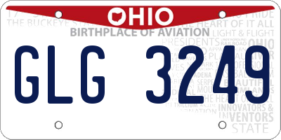 OH license plate GLG3249