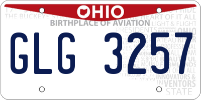 OH license plate GLG3257