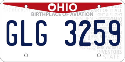 OH license plate GLG3259