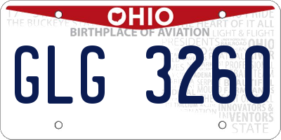 OH license plate GLG3260
