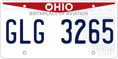 OH license plate GLG3265