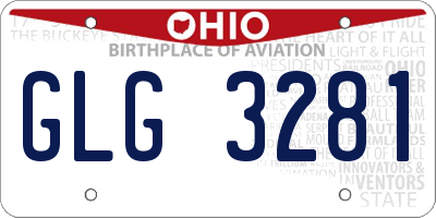 OH license plate GLG3281