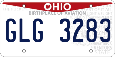 OH license plate GLG3283