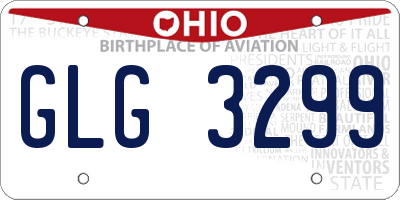 OH license plate GLG3299