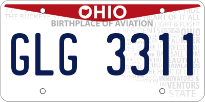 OH license plate GLG3311
