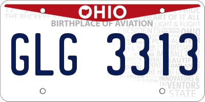 OH license plate GLG3313