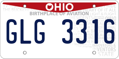 OH license plate GLG3316