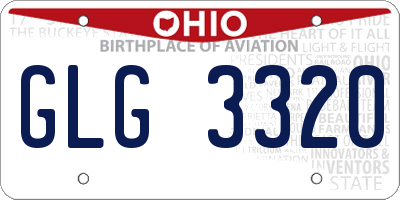 OH license plate GLG3320