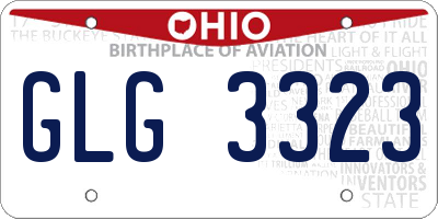 OH license plate GLG3323