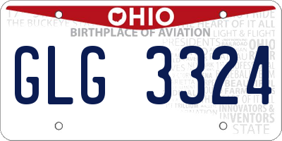 OH license plate GLG3324