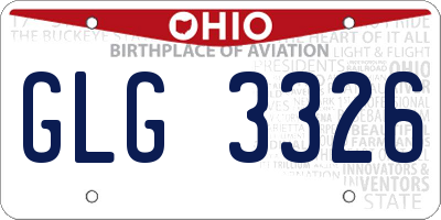 OH license plate GLG3326