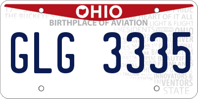 OH license plate GLG3335