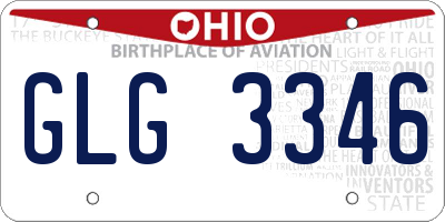 OH license plate GLG3346