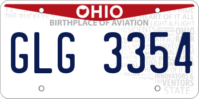 OH license plate GLG3354