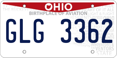 OH license plate GLG3362