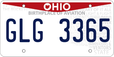 OH license plate GLG3365