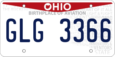 OH license plate GLG3366