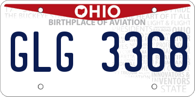 OH license plate GLG3368