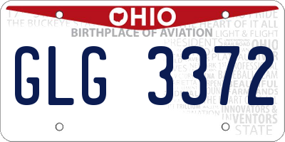 OH license plate GLG3372