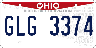OH license plate GLG3374