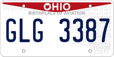 OH license plate GLG3387