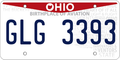 OH license plate GLG3393