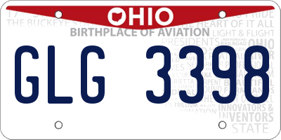 OH license plate GLG3398