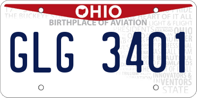 OH license plate GLG3401