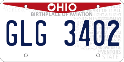 OH license plate GLG3402