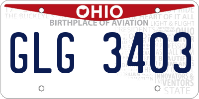 OH license plate GLG3403