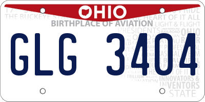 OH license plate GLG3404