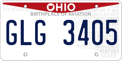 OH license plate GLG3405