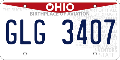 OH license plate GLG3407