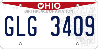 OH license plate GLG3409