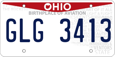 OH license plate GLG3413