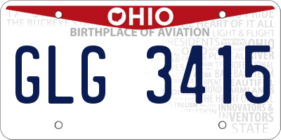 OH license plate GLG3415