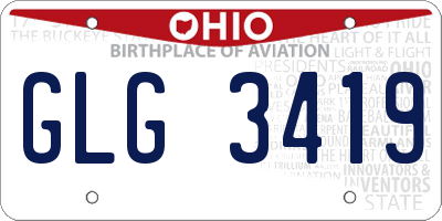 OH license plate GLG3419