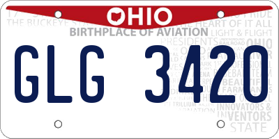 OH license plate GLG3420