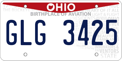 OH license plate GLG3425