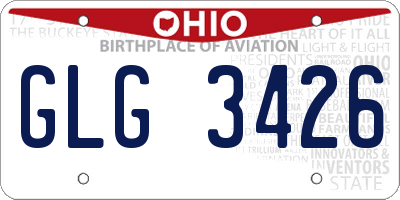 OH license plate GLG3426
