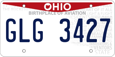 OH license plate GLG3427