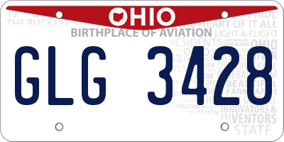 OH license plate GLG3428