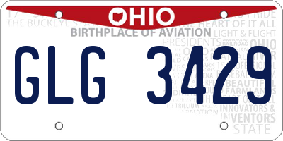 OH license plate GLG3429