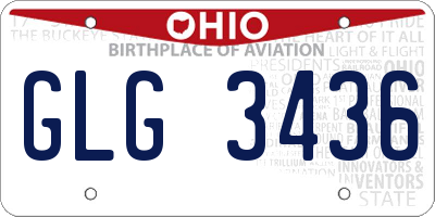 OH license plate GLG3436